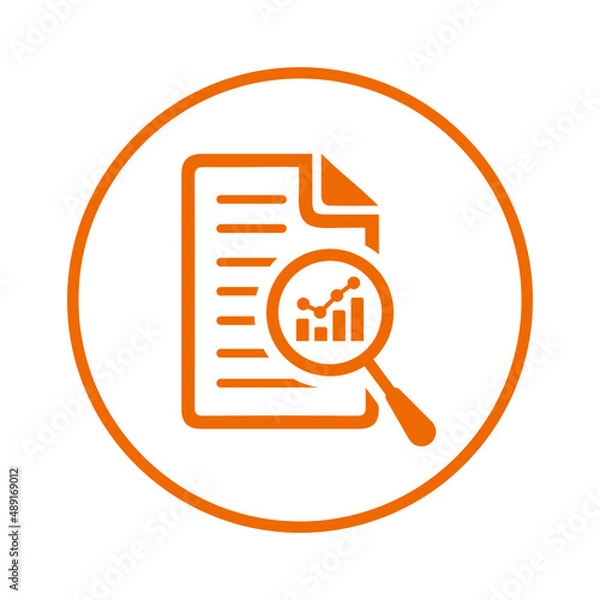 Fototapeta Marketing, analysis, report icon. Orange vector design.