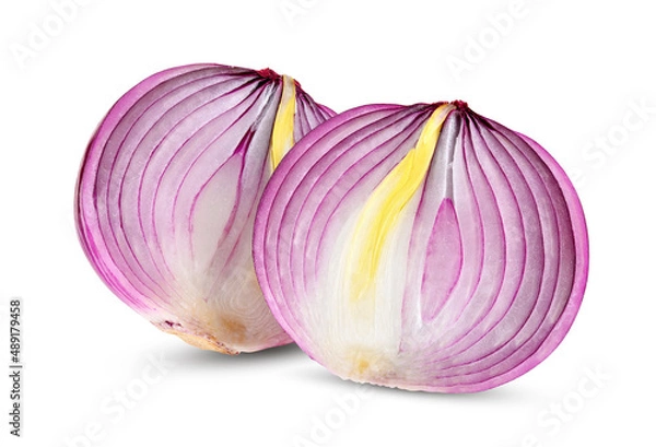 Fototapeta sliced red onion isolated on white background