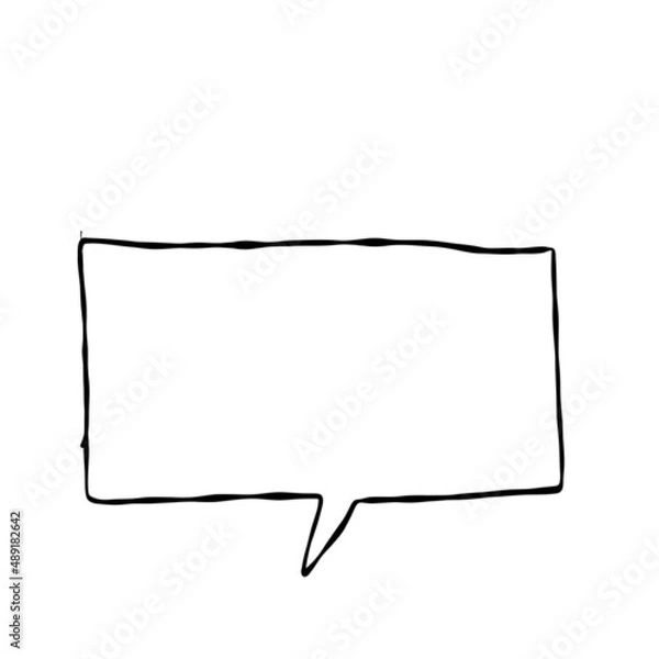 Obraz Simple handwritten speech bubble, black, no fill