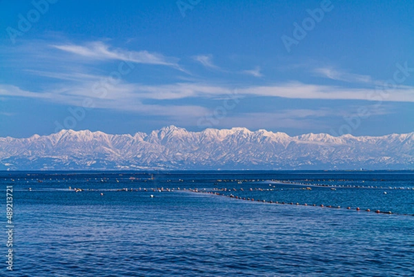 Obraz 氷見海岸からの海越しの立山連峰