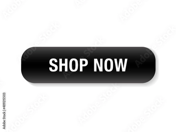 Fototapeta Shop now black simple button. 3d shop now sign isolated. 