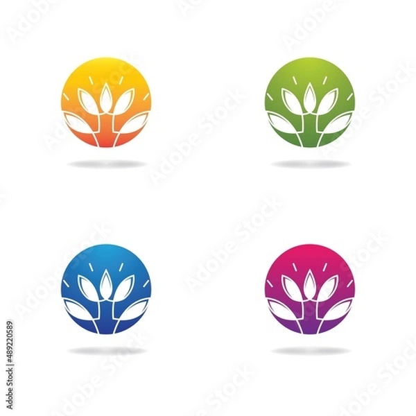 Fototapeta Tree leaf vector logo icon set