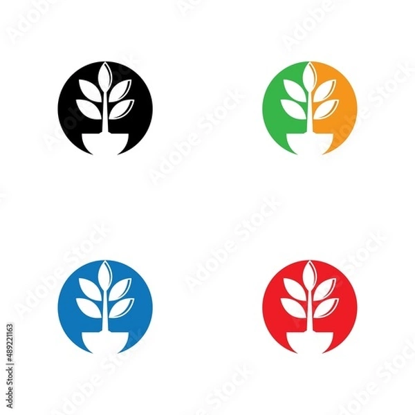 Fototapeta Tree leaf vector logo icon set