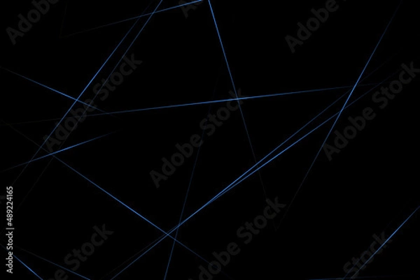 Fototapeta Abstract black with blue lines, triangles background modern design. Vector illustration EPS 10.
