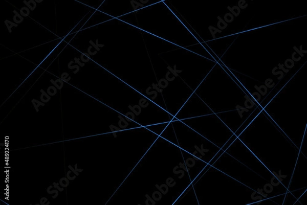 Fototapeta Abstract black with blue lines, triangles background modern design. Vector illustration EPS 10.