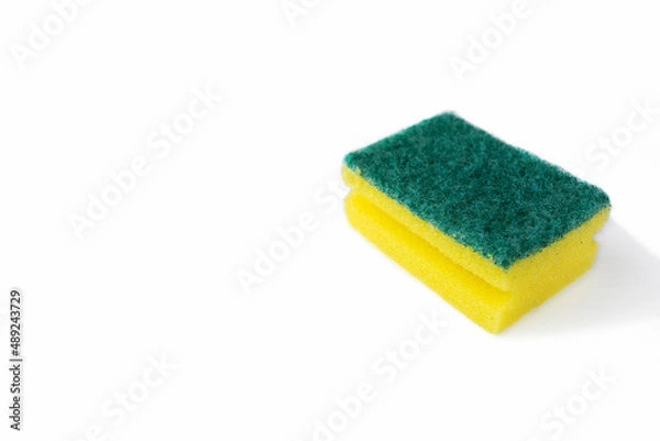 Fototapeta yellow sponge on a white background