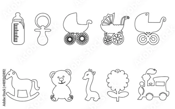 Obraz Toys  icons set.