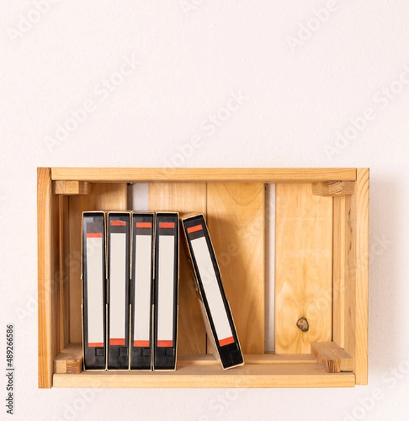 Fototapeta Videotape on a shelf, VHS