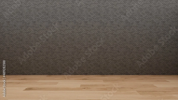 Obraz empty room with wooden floor and concrete wall