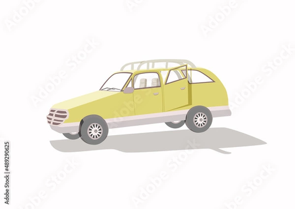 Obraz Yellow car illustration