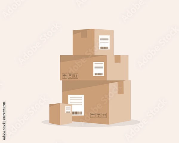 Obraz Stack Of Delivery Boxes.