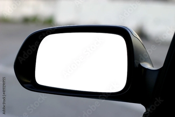 Fototapeta left side rear view mirror with clipping path