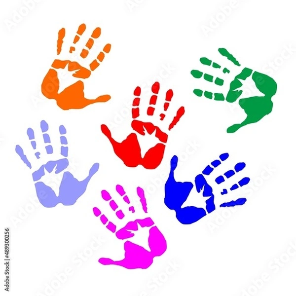 Fototapeta colorfull hand print vector design