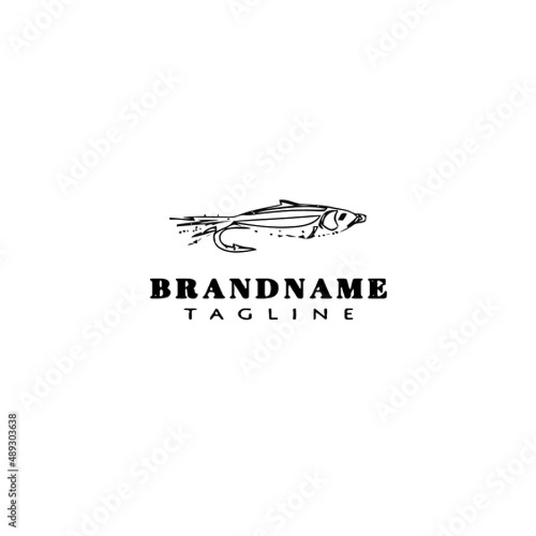 Obraz fishing lure logo cartoon design template icon black isolated vector
