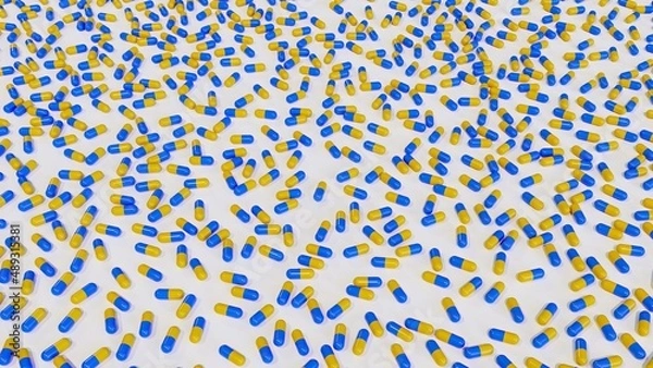Fototapeta 3d render capsules pills