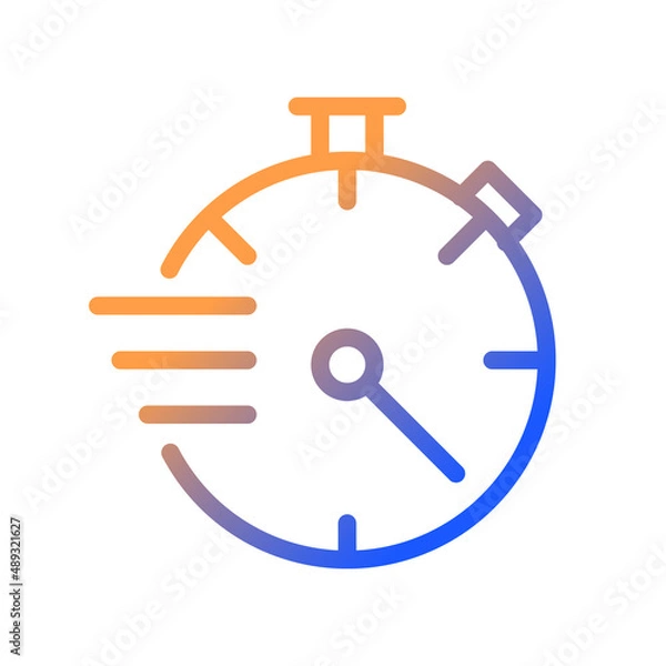 Fototapeta Stopwatch gradient linear vector icon
