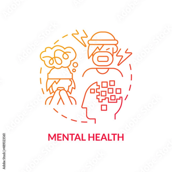 Fototapeta Mental health red gradient concept icon