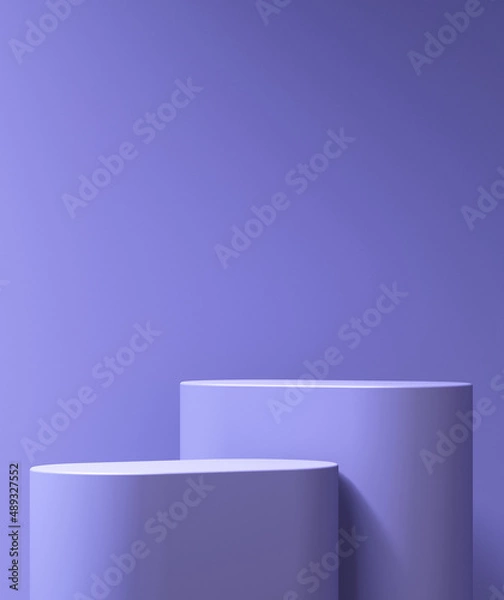 Obraz 3d product podium mockup with abstract background on violet background,3d render illustration,very peri trend color 2022