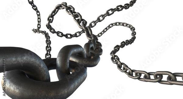 Fototapeta chain isolated on white