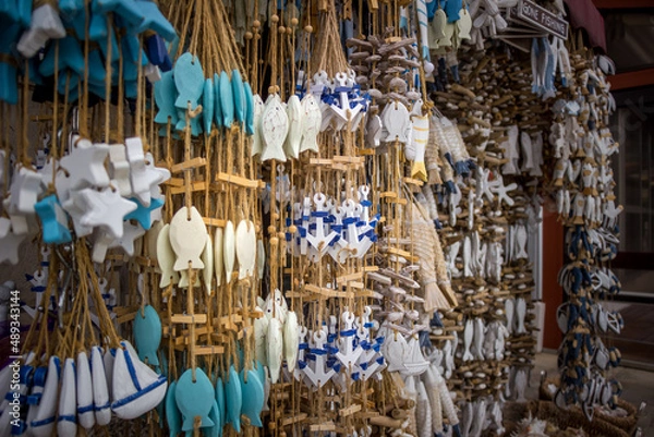 Obraz blue and white fish market