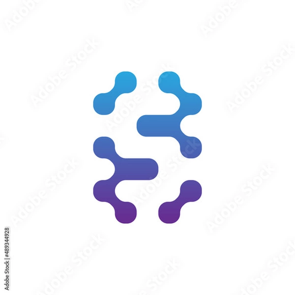 Obraz letter S digital pixel tech logo