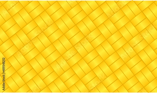 Fototapeta Golden yellow pattern background like wicker