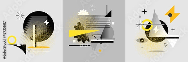 Obraz Abstract geometric background. Design poster with the flat figures. A stylish template for further creativity.