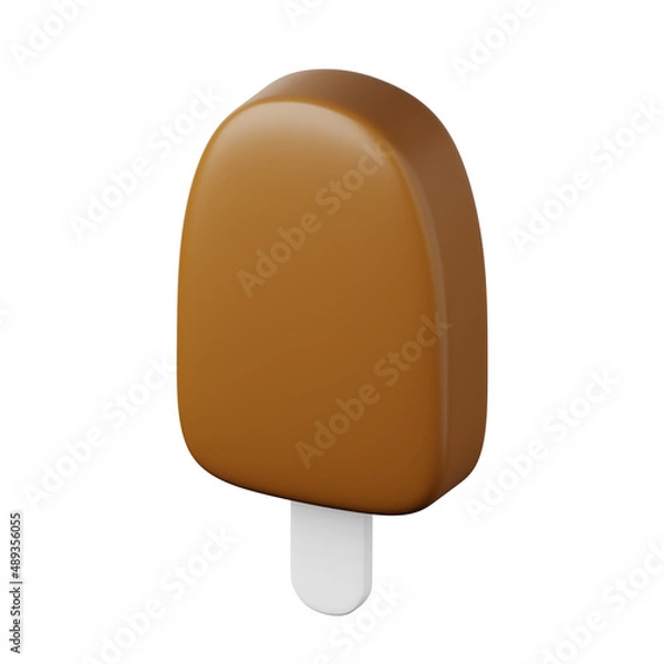 Fototapeta Icecream on stick high quality 3D render illustration icon.