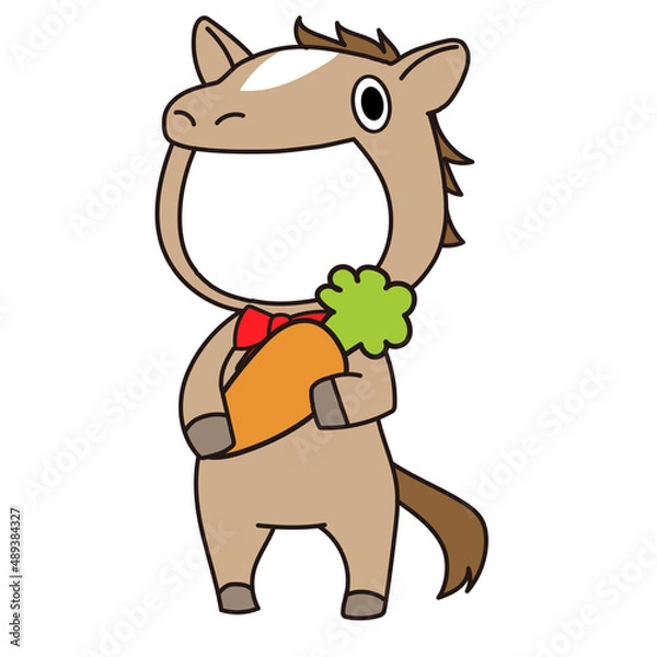 Fototapeta 馬の着ぐるみのフォトフレーム