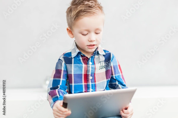 Obraz Boy with tablet pc