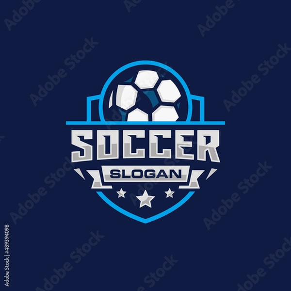 Obraz Soccer team emblem logo design vector illustration