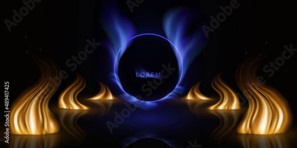Obraz Background lorem circle flame black business