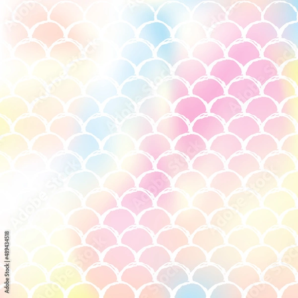 Fototapeta Gradient mermaid background with holographic scales.