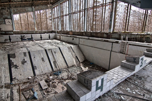 Obraz Prypeć opuszczone miasto w pobliżu elektrowni w czarnobylu