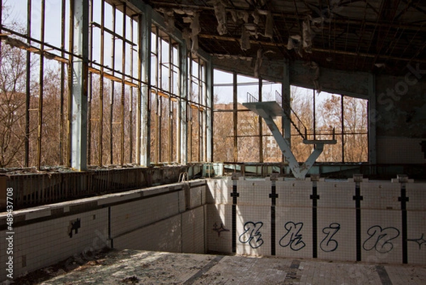 Obraz Prypeć opuszczone miasto w pobliżu elektrowni w czarnobylu