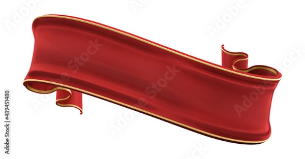 Obraz 3d rendering red ribbon for composition