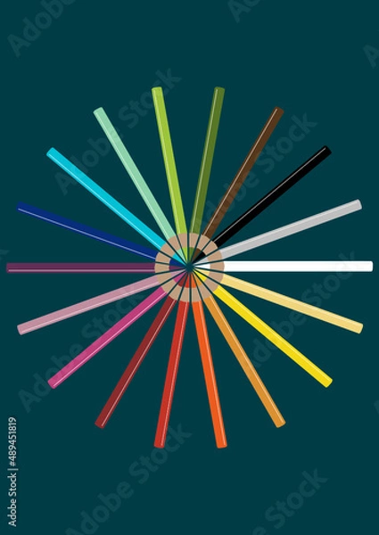 Obraz background with colorful pencils