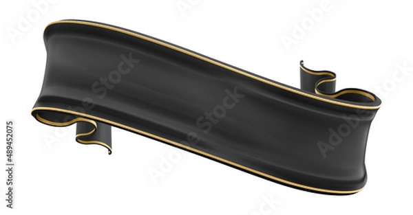 Obraz 3d black ribbon for composition	