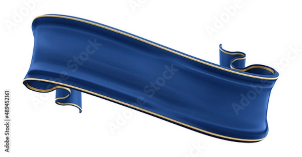 Obraz 3d blue ribbon for composition