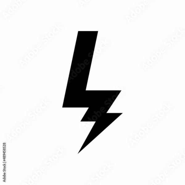 Obraz Initial letter L logo with lightning