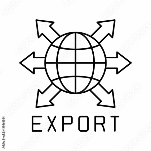 Obraz export transportation line icon vector black illustration