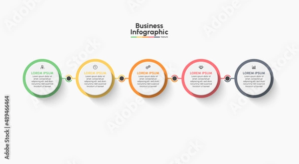 Fototapeta Business infographic timeline icons designed for abstract background template milestone element modern diagram process technology digital marketing data presentation chart Vector