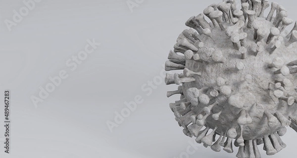 Fototapeta The coronavirus has mutated and the second strain is more aggressive than the original.3d rendering