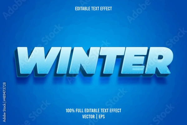 Obraz Winter editable text effect cartoon style