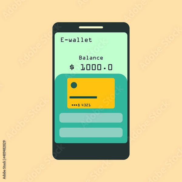 Obraz E-Wallet Cartoon Flat Vector Illustration