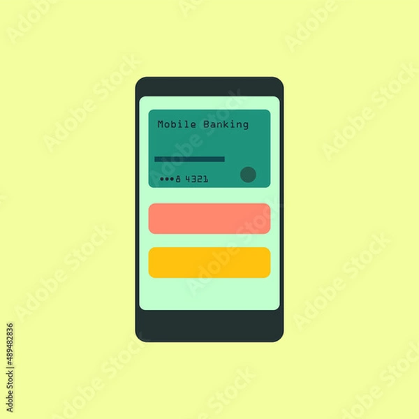 Obraz Mobile Banking Flat Vector Illustration