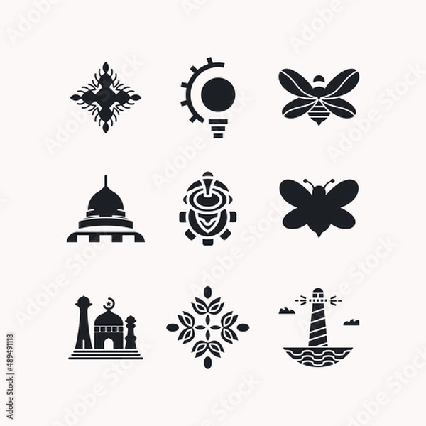 Fototapeta Set logotype icon design template