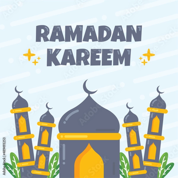 Obraz Ramadan Kareem greeting Concept with mosque illustration