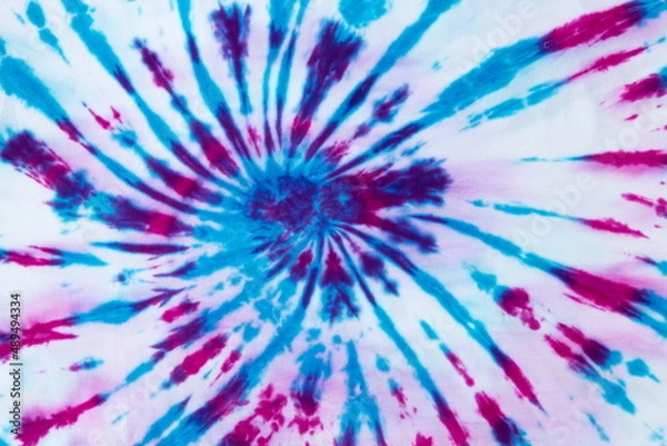 Obraz spiral tie dye blue and purple color, modern background.