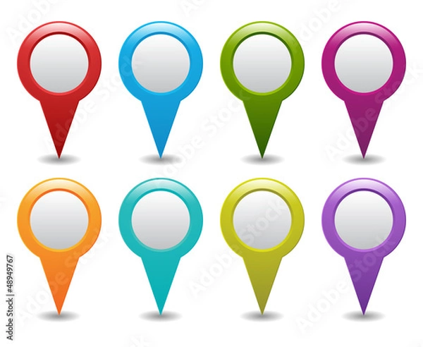 Obraz set of map pointers